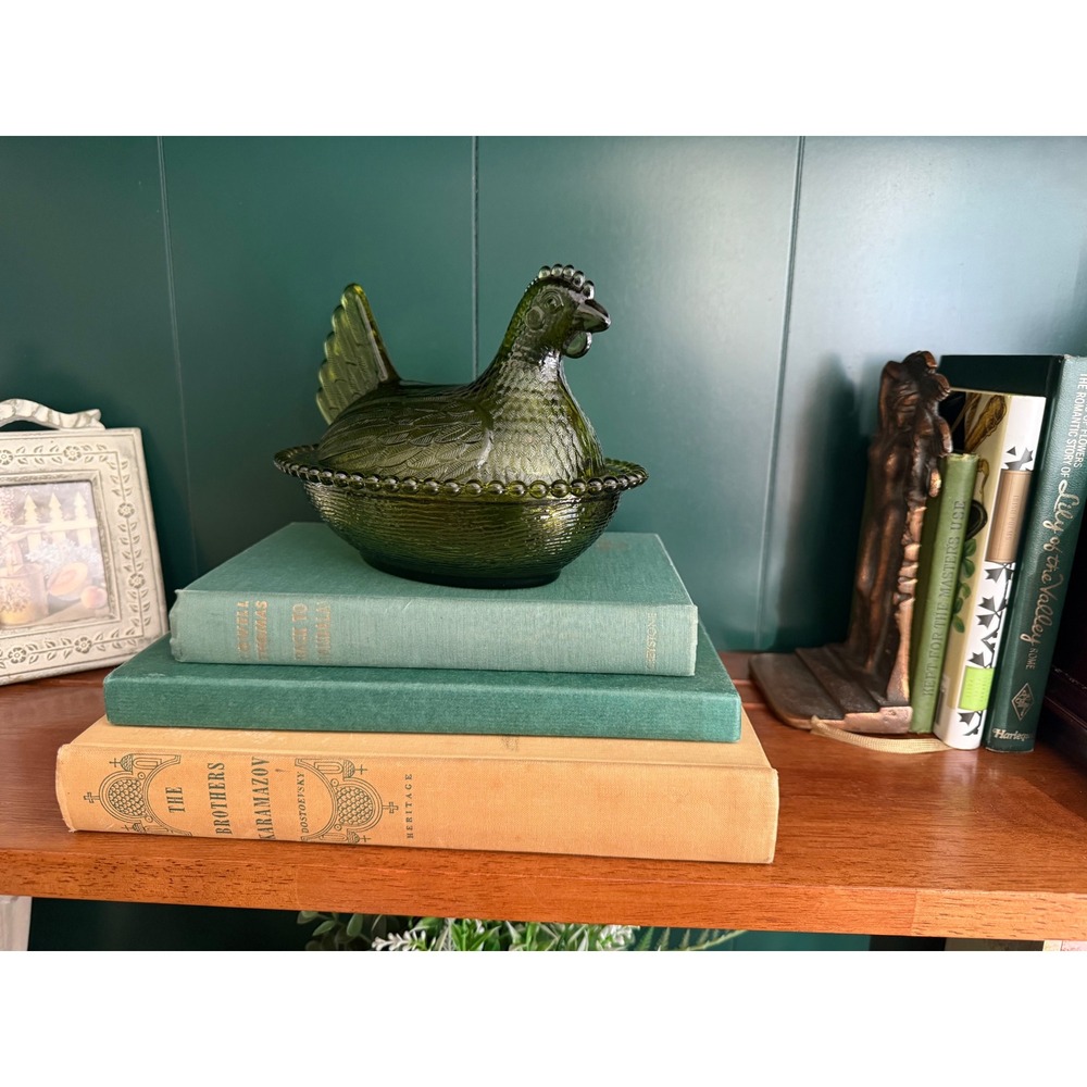 Indiana Glass Hen on Nest Covered Dish | Vintage Chicken Candy Dish |